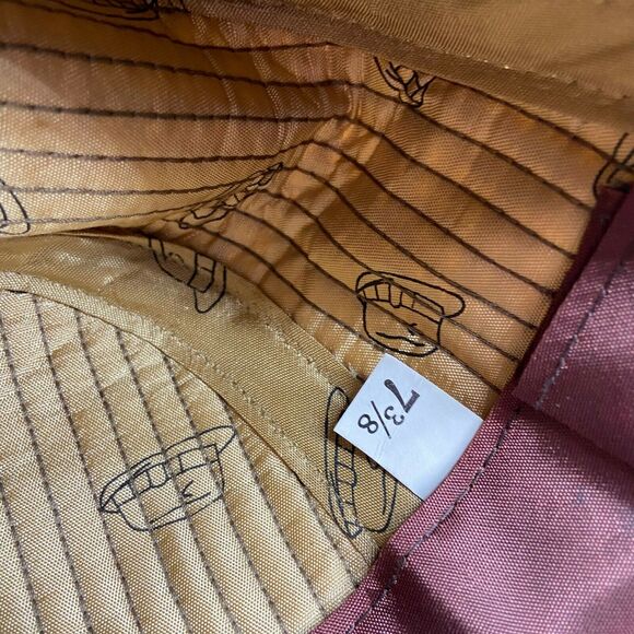 Vintage Borsalino Mens Brown Tweed Wide Brim Fitted Grandpa Fedora Hat Sz 7 3/8 - Picture 8 of 12